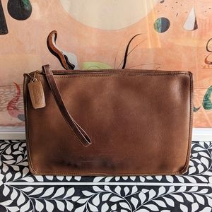 Vintage 1970's Coach Original NYC Slim Brown Clutch